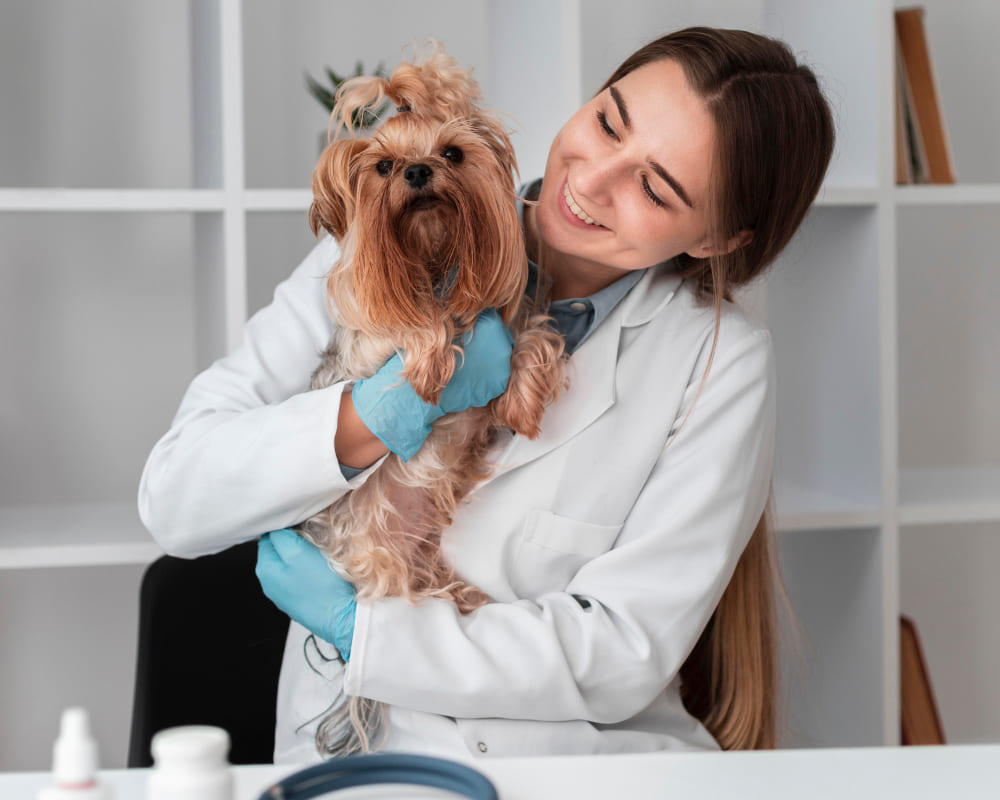 cachorro em consulta ao veterinário